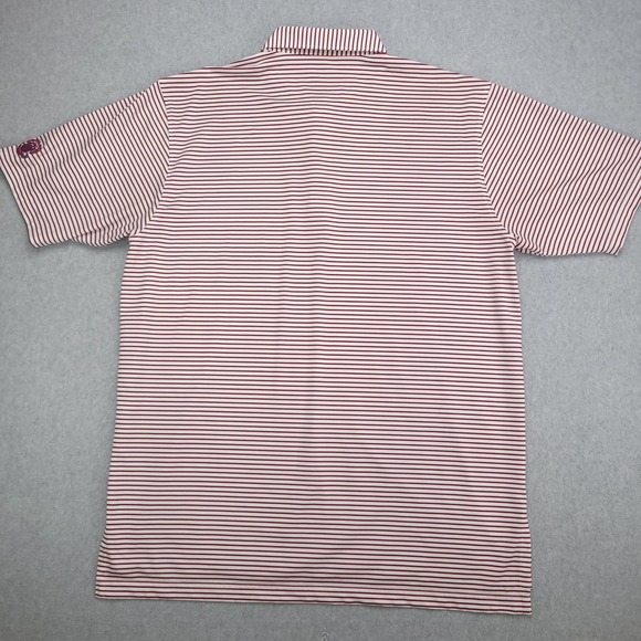 Turtleslon Polo  Golf Shirt men's XL Red White Blue Stiped Performance‎ Stretch - Picture 7 of 13